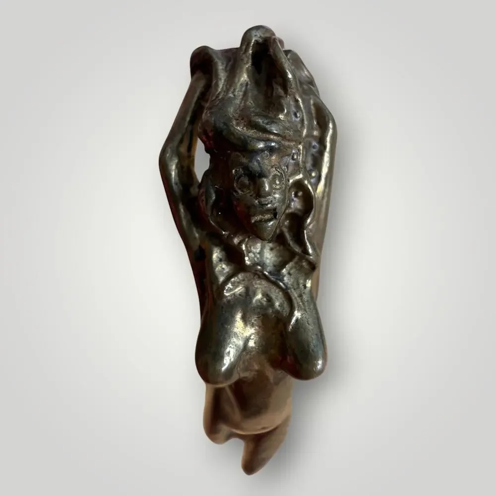 Rare Christopher M Jupp Brass Key Ring Handwrought Nude Woman 1985